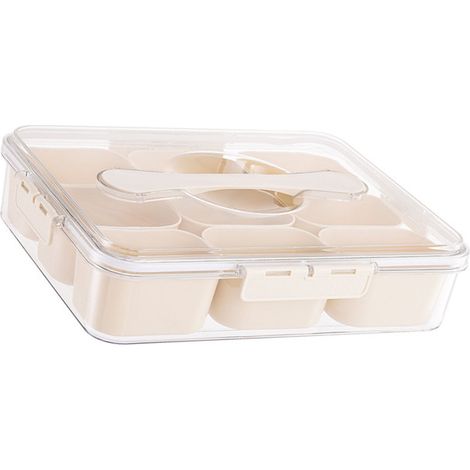 Quadratische Gewürzbox für die Küche, Kunststoffbox mit Deckel, unterteilte Aufbewahrungsbox, wasserdicht und feuchtigkeitsbeständig für Gewürze und Würzmittel.
