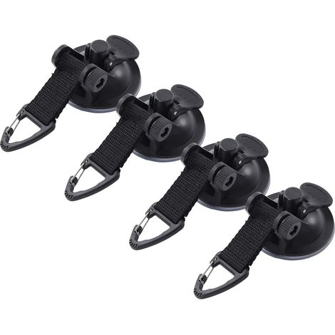 Ventouses Robustes 4 Pièces, Ventouses à Forte Adhérence en Matériau ABS, Installation Facile pour Auvent de Bâche de Camping, Idéales pour Les Voyages et Les Activités de Plein Air (1/5)
