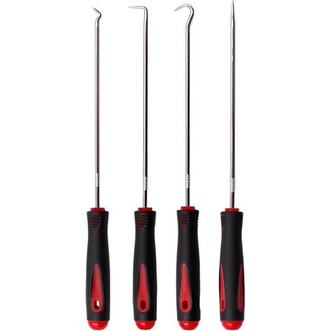 4 pièces Tournevis Coudé Jeu de Crochets  Outil à dégarnir l’Habillage de Porte Habillage Porte Extracteur Joint Injecteur (1/5)