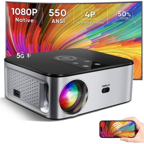Projecteur Portable - WiFi Bluetooth - 4K Supporté - 16000L - 1080P Full HD - Zoom 50% (1/4)