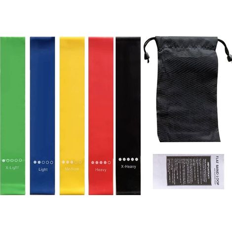 Kit de bandes de résistance Bandes élastiques pour la kinésithérapie, la rééducation et le renforcement musculaire (1/5)