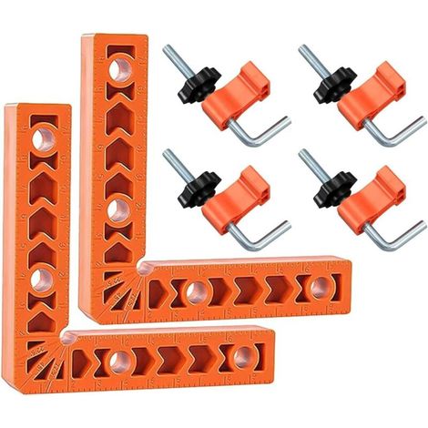 2 Pack Corner Turnbuckle 100 x 100 mm 90 Degree Angle Plastic with 4 Clips for Woodworking, DIY, Crafts (1/5)