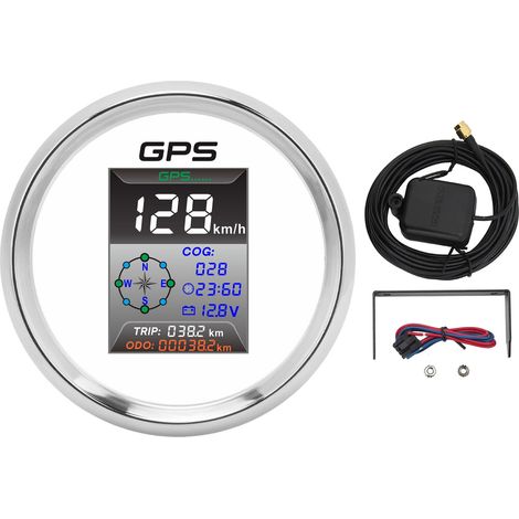 Compteur de vitesse GPS numérique 85mm, nœuds MPH KMH, rétro-éclairage LED, antibuée, étanche IP67, pour bateau, Yacht, voiture, moto, 9 à 32V, 910 – 00266. (1/4)