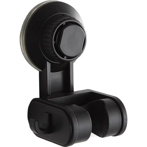 Support de pommeau de douche, hauteur réglable, ventouse, support de pommeau de douche amovible, support mural pour salle de bain (noir) (1/4)