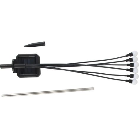 Lampadaire Solaire Jardin 6 Têtes LED Chaudes Étanche IP65 PVC Capteur Crépusculaire Automatique Décoration Extérieur (1/5)