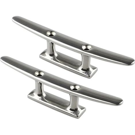 Taquet d'amarrage combiné en Acier Inoxydable 316, 2 pièces, 4 "5" 6 "8", 2 Trous polis, for Attache de Corde de Pont de Bateau Marin(5inch) (1/5)