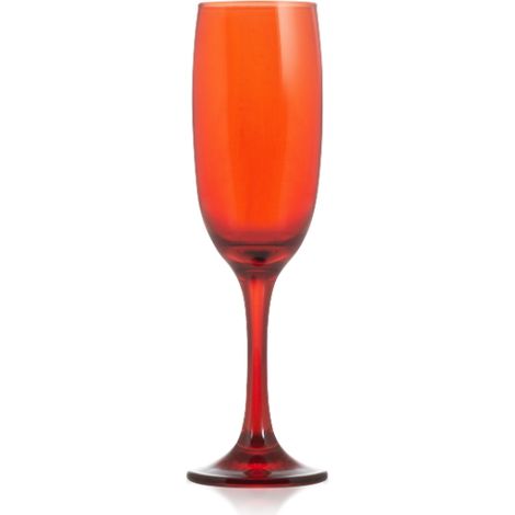 Set 6 Calici da Spumante Imperial Flute in Vetro Rosso 21 cl (1/2)