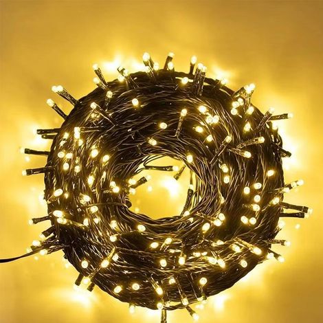 Guirlande lumineuse LED solaire blanc chaud pour décoration de jardin extérieur (1/5)