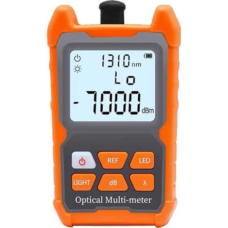 Photomètre Fibre Optique FTTH -70 dBm à +6 dBm Testeur Câble Optique Portable FC/SC/ST Interface universelle, 8 Longueurs d'onde testées (1/5)