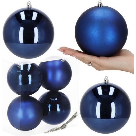 BOLAS PARA ÁRBOL DE NAVIDAD ADORNO 4 PCS NAVIDEÑAS 12 CM SET INDESTRUCTIBLES COLGANTES