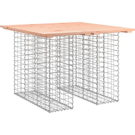 Table de jardin Table d'extérieur Gabion Design 100x102x72 cm Bois massif Douglas (1/5)