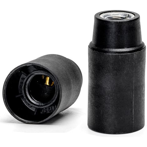 Portalampada E14 Nero 250V liscio morsettiera a vite autobloccante in plastica Aigostar (1/2)