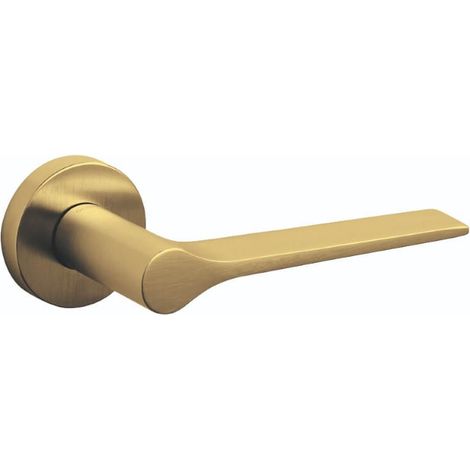 Poignée de porte design Lama sur rosace en laiton mat - M107RSB8TS (1/2)