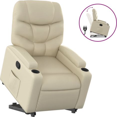 Maison Exclusive - Relaxsessel mit Aufstehhilfe Creme Kunstleder