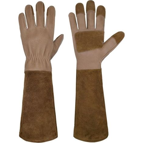 Gants Jardinage Cuir Porc S Marron (1/4)