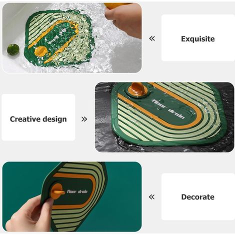 Couvercle Anti-odeur en Siphon de Sol Silicone 2 Pièces Vert Couleur Aléatoire (1/5)