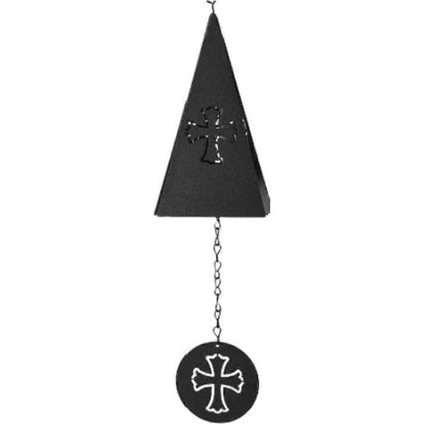 Décoration de chambre d'Halloween Carillon éolien triangulaire en fer forgé avec clochette de jardin Decoracion Para Habitacion B (1/5)