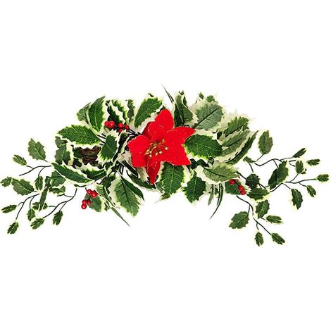 Guirlande de Noël artificielle, décoration de Noël en verdure, guirlande d'aiguilles de pin d'hiver, guirlande pour boîte aux lettres de Noël - A (1/4)