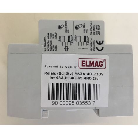 Relè (interruttore) R63A-40-230V 4P