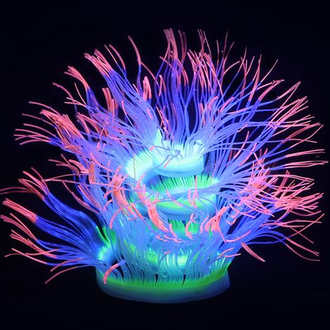 Anémone de mer artificielle en silicone, corail de 50 cm, rose (1/5)
