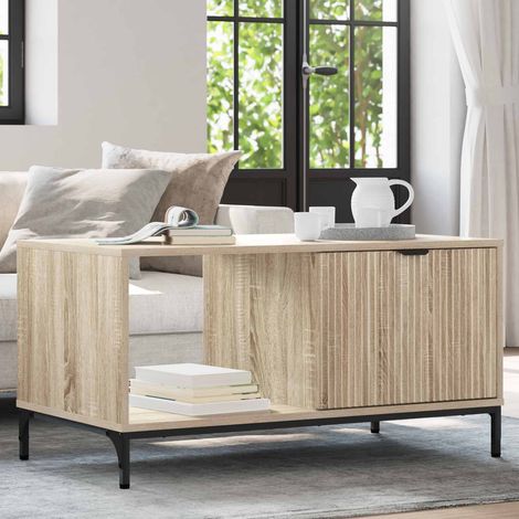 vidaXL Coffee Table Sonoma Oak 90 x 49 x 46 cm Engineered Wood (1/5)