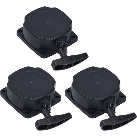 3-teiliges Set Seilzugstarter-Rollenmechanismus, Gartengerätezubehör für 40-5 Stahlseil, komplett schwarz (1/5)