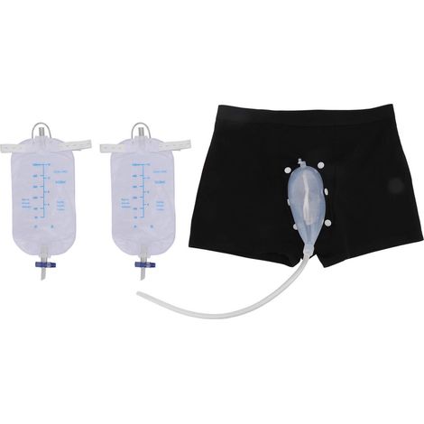 Ensemble Urinoir pour Hommes - Culotte Hygénique avec Entonnoir à Urine, Récupérateur Sûr pour Patients et Personnes Âgées (1/5)