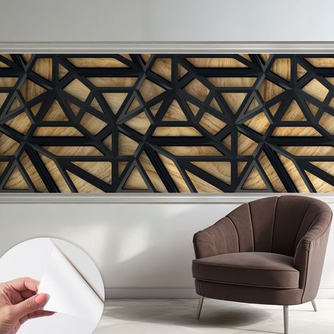 Papier peint autocollant avec imprimé pour décoration intérieure pour rénovation a motif Combinaison géométrique 250x104 cm (1/5)