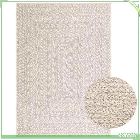 4010364 Tapis ZIZUR crème 120x170 cm aspect de jute intérieur extérieur (1/5)