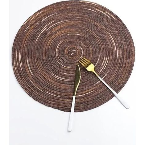 Rundes, rutschfestes Platzset, 18 cm, skandinavischer Webstil, kompatibel mit Tischschonern (1/4)