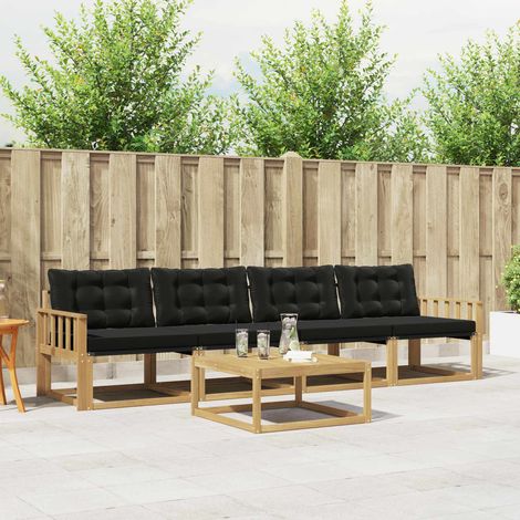 vidaXL Outdoor-Sofagarnitur 5 pcs Weiß und Schwarz 79 x 79 x 37 cm (1/5)