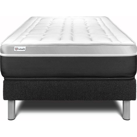 Matratzenset VITAL SOFT 90 x 200 cm Bettrahmen Kit schwarz