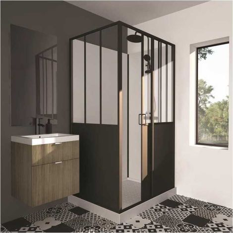 Gelco Moderne Duschkabine Schwarz 90x120x220 cm (1/3)