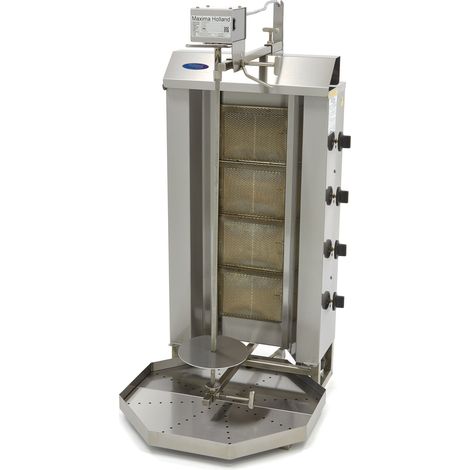 Broche à kebab - 4 brûleurs - 50 kg de viande - Gaz - Maxima