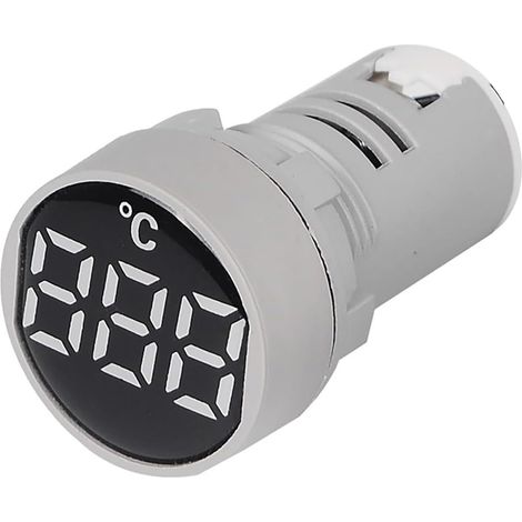 Mini Thermomètre Numérique LED 22mm, Indicateur de Température Rond avec Écran à Film Cristal, Alimentation AC 50-380V, Plage de Mesure -25°C à +55°C pour Panneau de Contrôle (1/4)