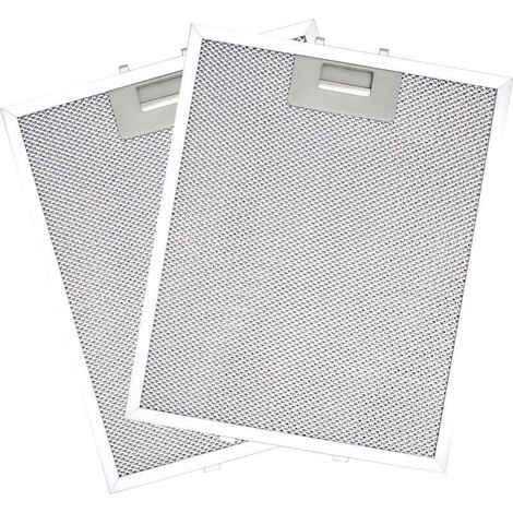 Lot de 2 filtres de rechange pour hotte aspirante 320 x 260 mm, filtres universels en alliage d'aluminium avec 5 couches d'aluminium, filtre à graisse en métal, filtres pour hotte de cuisine (1/4)