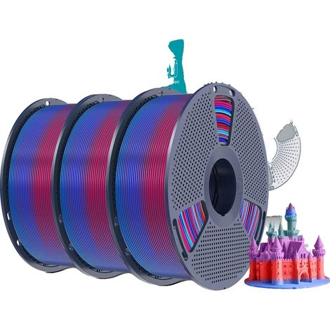 Filamento per stampante 3D, sfumatura multicolore, atossico e biodegradabile, Rainbow PLA 02 (1/2)