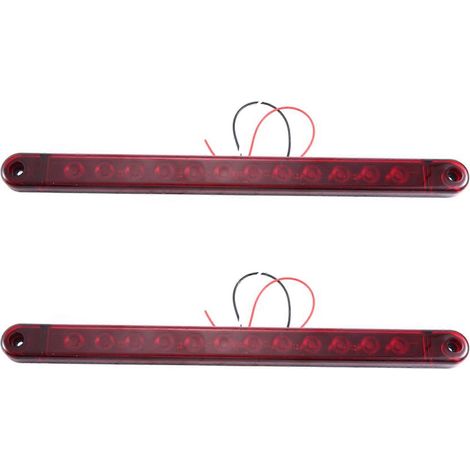 2 feux stop arrière à 12 LED 12 V pour camions, remorques, bus, feux d'identification de freinage (1/5)