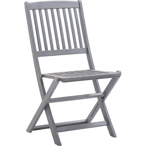 INLIFE Chaises pliables d'extérieur 4 pcs Bois d'acacia solide (1/5)