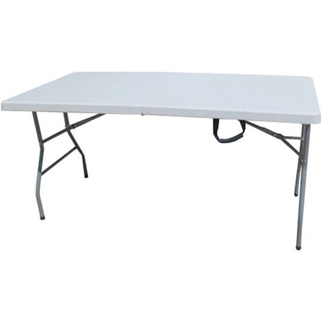 Table avec structure en acier plateau en PEHD valise pliante 183x76x74 cm table de pique-nique de camping