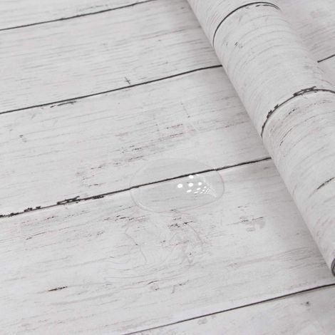 40X300cm Papier Adhesif pour Meuble Bois Blanc, Papier Peint Adhesif pour Meuble Cuisine, Vinyle Adhesif Papier Autocollant pour Meuble Decoratif Imperméable