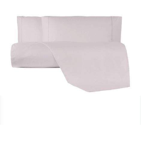 Parure de lit Double 100% Coton – Made in Italy – Housse de Couette 250 x 200 cm + 2 taies d'oreiller 50 x 80 cm – Silver Pink – Modèle Toronto (1/4)