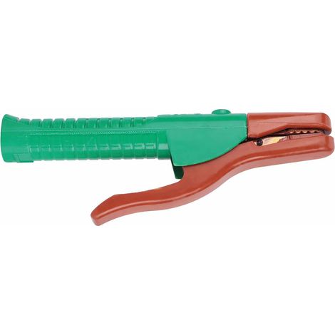 Pince de soudage 500A AC/DC, poignée verte, mâchoires robustes pour travaux intensifs. (1/5)