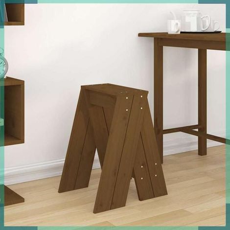 Tabouret - 823667 - Lot de 2 - Marron miel - 40 x 40 x 60 cm (1/5)