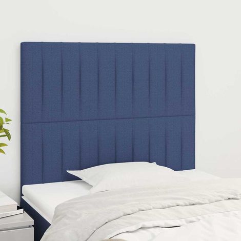 vidaXL Cabecero de cama de tela azul 80x5x118/128 cm (1/5)