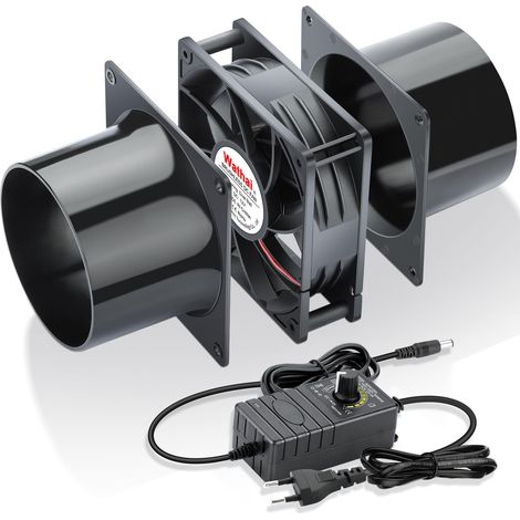 Ventilateur tubulaire 120 mm 100 mm Ventilateur d'échappement 230 V 220 V avec régulateur de vitesse continu, ventilateur de salle de bain, cuisine, auvent, garage, ordinateur (1/5)