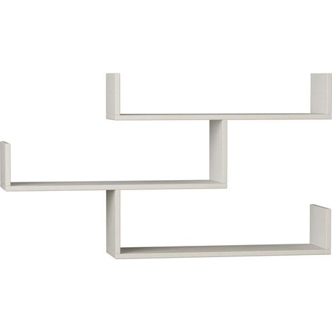 Mensola da parete in legno "Tibet" - 119 x 23 x 66 cm - Bianco