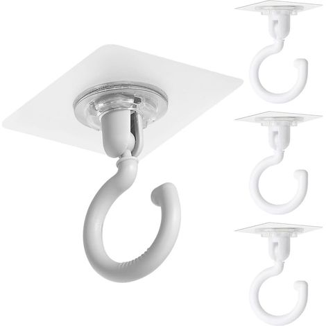 Besonders starke selbstklebende Deckenhaken - 4er-Pack transparente selbstklebende Haken, kein Bohren erforderlich, wasserdicht, für Badezimmer, Küche, Büro oder Schlafzimmer. (1/5)