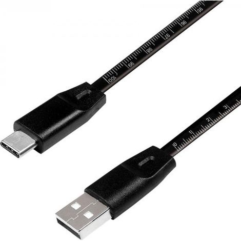 Logilink Cavo SuperSpeed USB-C  Maschio/USB-A Maschio con Misuratore 1m Nero (1/4)