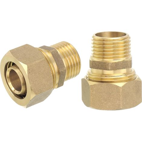 2pcs Laiton Compression Tube Raccord 20 mm Tube OD (1/5)
